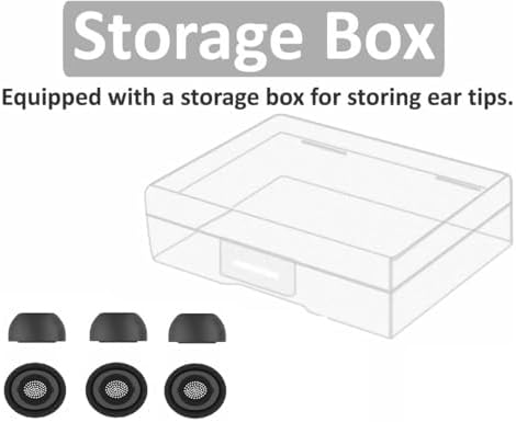 Replacement for Galaxy Buds3 Pro Earbuds Tips Silicone Ear Tips, Galaxy Buds 3 Pro Eartips S/M/L 3 Size 3 Pairs Upgrade Black 913b3