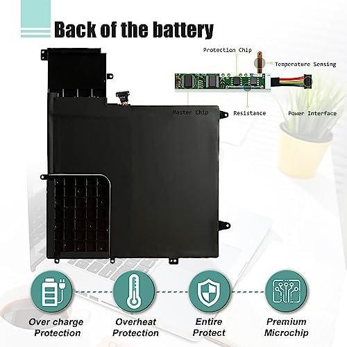 C21N1624 Battery Replacement for Asus Q325UA Q325UAR UX370UA-C4061T Q325U-BI7T18 ZenBook Flip S UX370UA UX370UA-1A 1B UX370UA-C4129T C4061T C4072T C4093T C4104T Series 0B200-02420000 39Wh