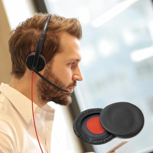 Ear Pads for Poly Headset, Replacement Ear Cushion Cover for Plantronics Blackwire 3320 3325 C310 C320 C3210 C3220 C3225, Cushions Ear Pads Cover for Jabra PRO 920 930 935 9450 9460 (2 PCs)