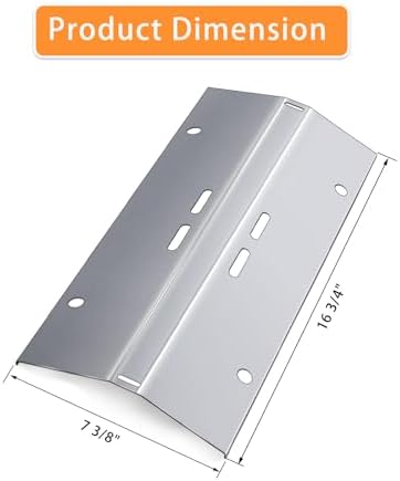 Heat Plate Shield Replacement for Cuisinart CGG-200 CGG-220 CGG-240 Gas Grill Models, Stainless Steel Heavy Duty BBQ Parts Flame Tamer Accessories, 16 3/4" x 7 3/8"
