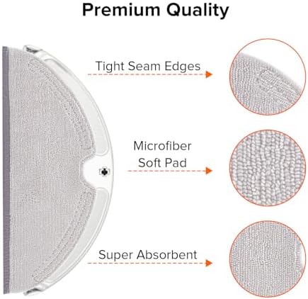 roborock Microfiber Mop Cloth 2 Packs Compatible with E Series, S5, S5 Max, S6, S6 Pure, S6 MaxV, Q5, Q5 Pro, Q5 Pro+, Q7, Q7Max, Q8Max and Q8Max+ Robot Vacuum Cleaner, Replacement Accessories