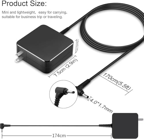 65W 45W AC Adapter Laptop Charger Replacement for Lenovo IdeaPad 3 5 110 310 320 330 330s S145 S340 Series Charger 110-15ISK 320-15ABR 320-15IAP 330-15IGM 330S-15IBK S340-15IWL 1-14AST-05 Power Cord