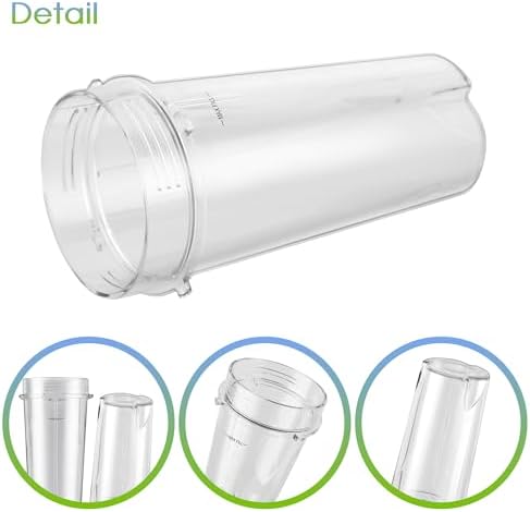 2-Pack 16oz Ninja Blender Replacement Cups with Sip Lids, Blender Replacement Parts Compatible with Nutri Ninja Blender BL770 BL780 BL660