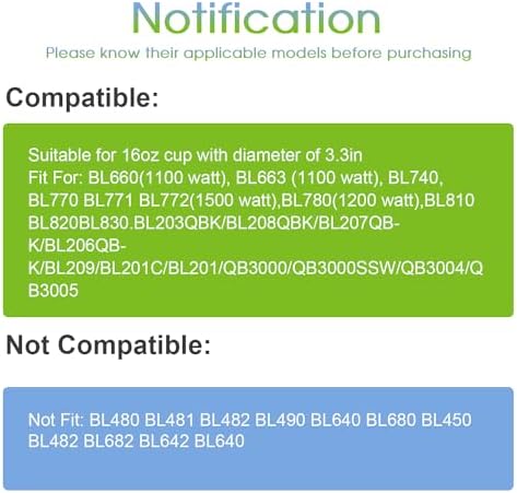 2-Pack 16oz Ninja Blender Replacement Cups with Sip Lids, Blender Replacement Parts Compatible with Nutri Ninja Blender BL770 BL780 BL660