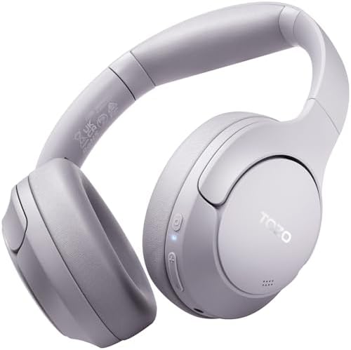 TOZO HT2 Hybrid Active Noise Cancelling Headphones, Wireless Over Ear Bluetooth Headphones, + HT2 Replacement Ear Pads