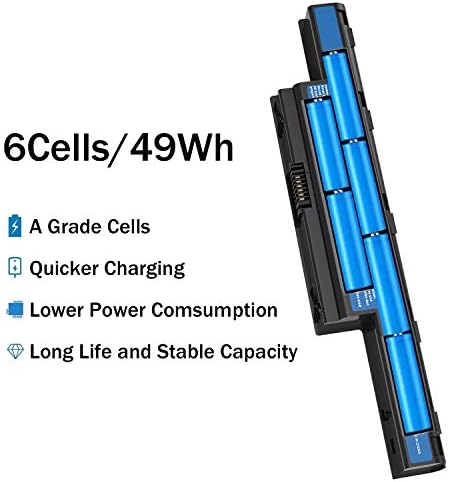 AS10D31 AS10D51 Notebook Battery Replacement Compatible with Acer Aspire 5253 5251 5336 5349 5551 5552 5560 5733 5733Z 5740 5735 5735Z, Gateway NV55C NV50A NV53A NV59C