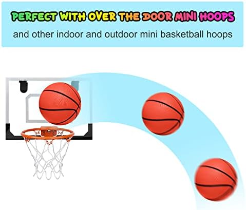 Mini Basketballs, 5 Pack 6" Inch Small Basketball Set with Pump Over The Door Mini Hoop Basketball Replacements Toy Basketball for Toddlers,Kids,Teenagers for Pool Indoors Outdoors