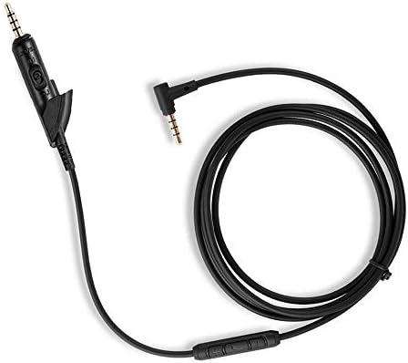 Replacement Audio Extension Cable, Cord Wire only for Bose QuietComfort QC15 Headphones with in line Mic (Black)