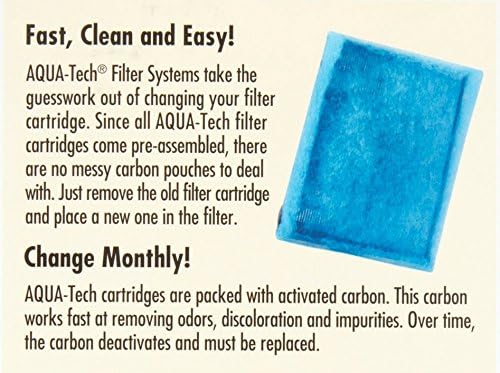 Aqua-Tech EZ-Change Replacement Filter Cartridges for Clear Aquarium Water, 5-15 Power Filters, Blue, EZ Change # 1 - 6 Count (Pack of 1)