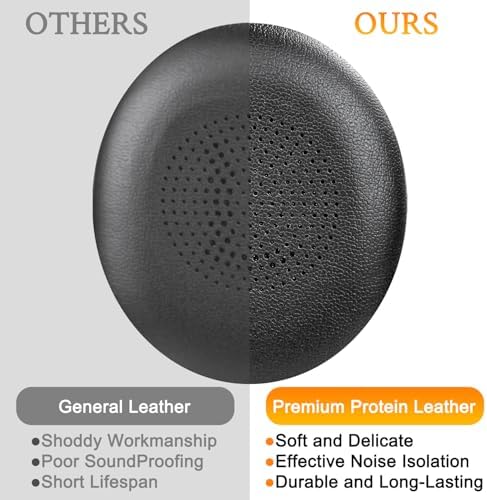 SOULWIT Earpads Replacement for Jabra Evolve2 65 (Evolve 2 65MS 65UC MS UC)/Evolve2 40 (40UC 40MS USB)/Elite 45h On-Ear Wireless Headset, Ear Pads Cushions with Softer Protein Leather - Black