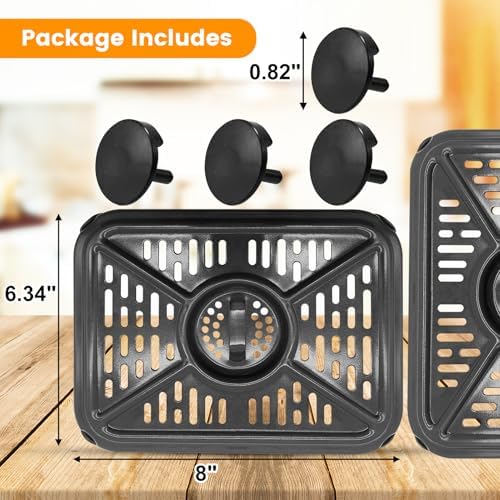 Air Fryer Grill Pan for Ninja AD350CO DZ401 Foodi 10 Quart 6 in 1 DualZone XL 2 Baskets Air Fryer, Replacement Air Fryer Crisper Plate Grill Plate Tray Accessories, Dishwasher Safe