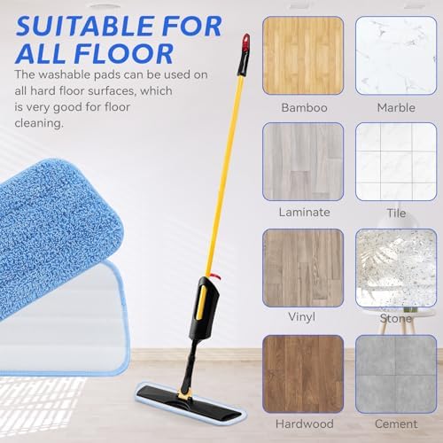 Replacement Microfiber Pad for Rubbermaid Commercial 18 Inch and 17 Inch Mop - 10 Pack Wet & Dry Commercial Cleaning Refills Reusable Mop Refills Fit for Any Microfiber Flat Mop 18" 17" - Trapezium