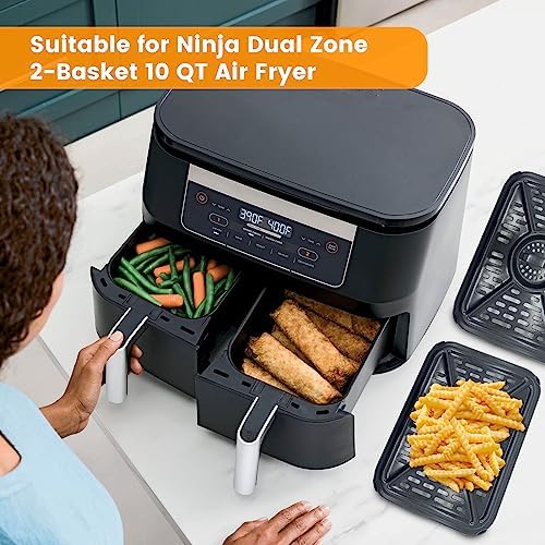Air Fryer Grill Pan for Ninja AD350CO DZ401 Foodi 10 Quart 6 in 1 DualZone XL 2 Baskets Air Fryer, Replacement Air Fryer Crisper Plate Grill Plate Tray Accessories, Dishwasher Safe