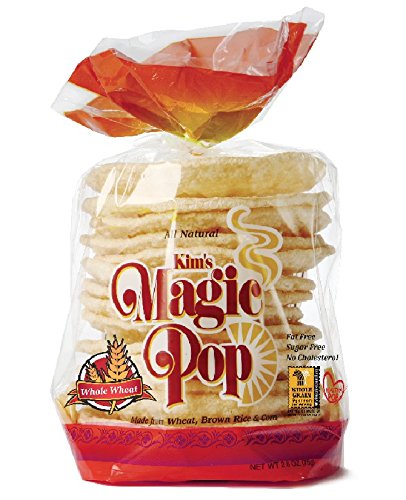 Kim's Magic Pop Freshly Popped Rice Cakes | Keto, Vegan | Whole Wheat Flavor | 6 Bags | 15 Cakes per Bag | Low Carb, Sugar Free, Fat Free, Natural, Multigrain Korean Snack | Easy Bread, Chip, Cracker Replacement