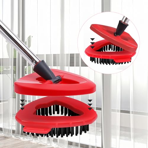 Mop Replacement Heads 4 Pcs & 1 Scrub Brush & 1 Base Set for Ocedar Easywring 1-Tank System,Microfiber Spin Mop Replacement Head,Machine Washable for Bathroom,Kitchen,Tub and Tile