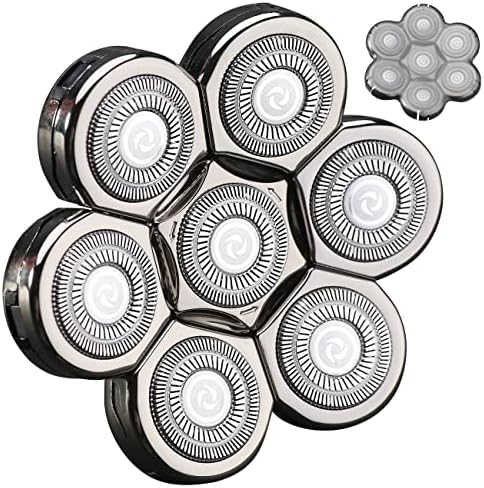 7 Blades Head Shaver Replacement Heads Electric Shaver Universal Replacement Blade Head Electric Razor for Men (7D Silvery)