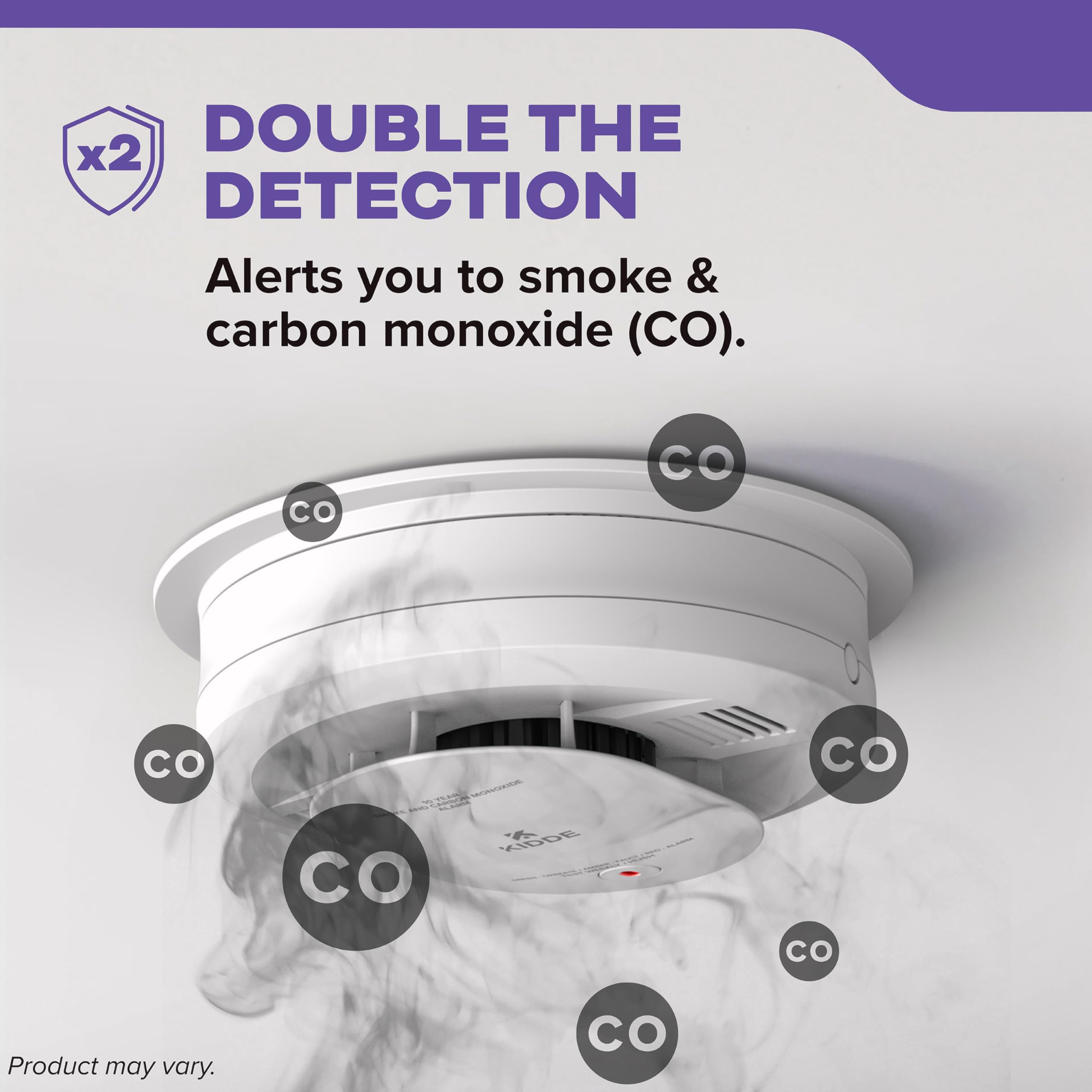 Kidde Hardwired Smoke & Carbon Monoxide Detector, 10-Year Battery Backup, Voice Alerts, Interconnectable LED Warning Light Indicators, 2 Pack