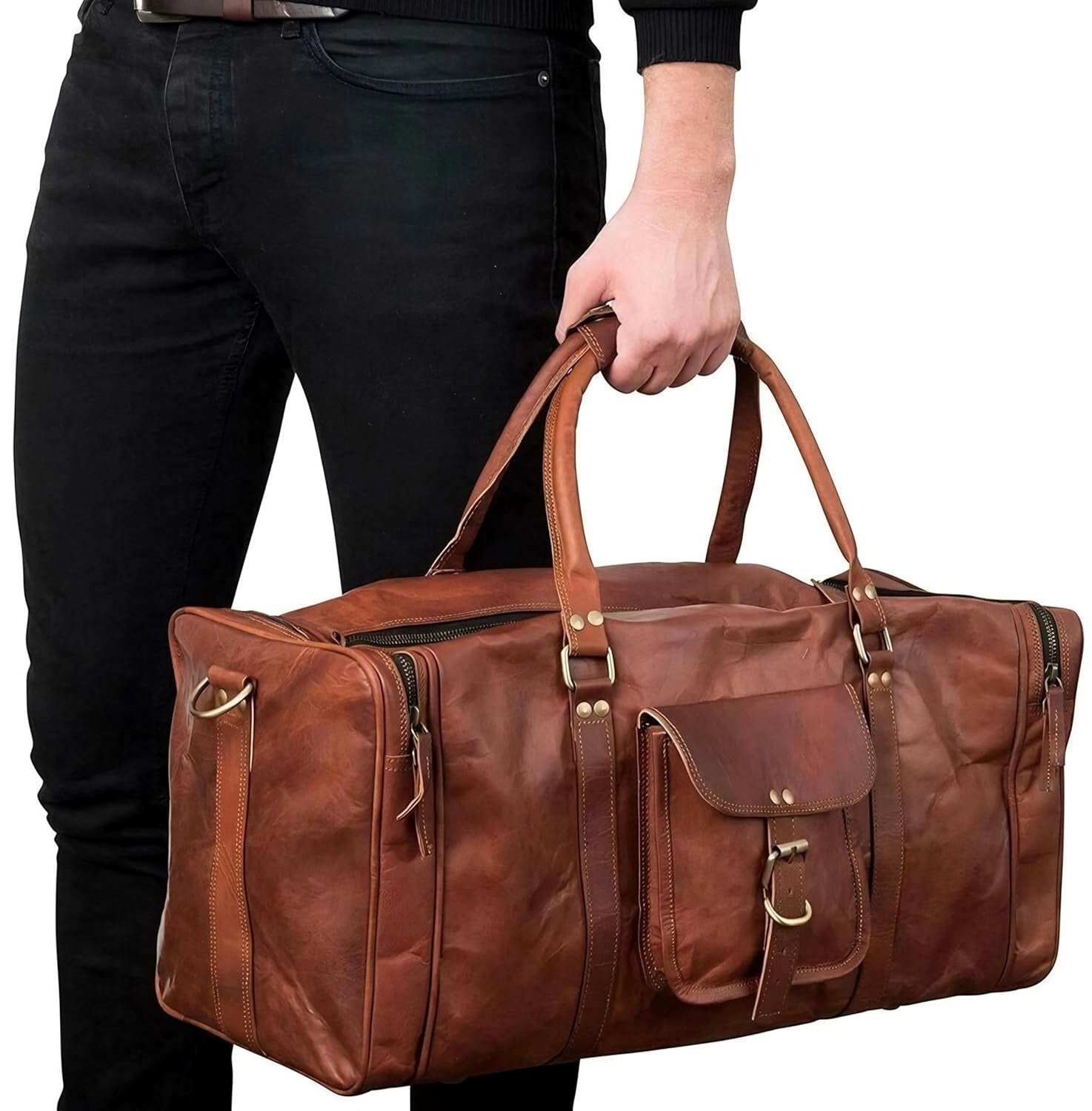 Handcrafted Genuine Leather Weekender Duffel