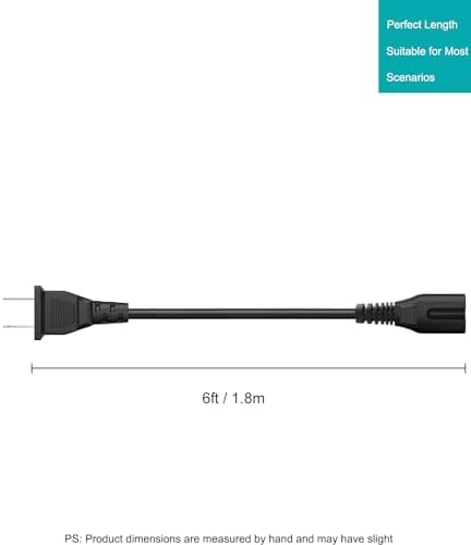 Mini Fridge Power Cord Compatible with Frigidaire EFMIS175 EFMIS149 EFMIS188 EFMIS129 EFR376, AstroAI, Cooluli and More,Replacement 2 Prong Power Cable 6 Ft