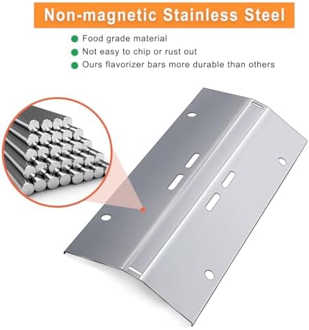 Heat Plate Shield Replacement for Cuisinart CGG-200 CGG-220 CGG-240 Gas Grill Models, Stainless Steel Heavy Duty BBQ Parts Flame Tamer Accessories, 16 3/4" x 7 3/8"