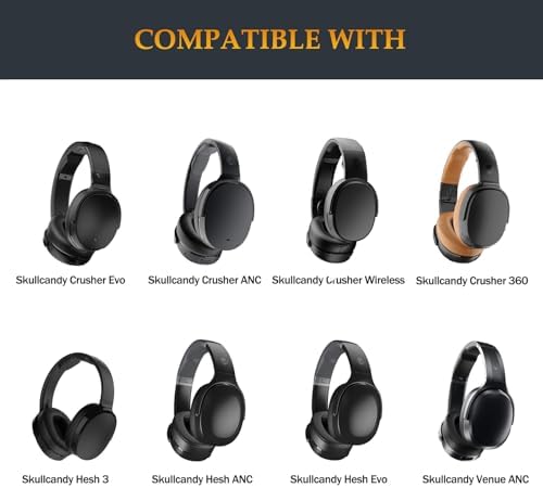 Skullcandy Crusher Earpads - Replacement Ear Muffs for Crusher ANC/Evo/360 & Hesh 3/ANC Headphones
