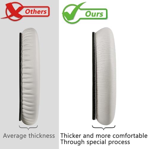 SOULWIT Earpads Replacement for Bose QuietComfort 45 (QC45)/QuietComfort SE (QC SE)/New Quiet Comfort Wireless Over-Ear Headphones, Ear Pads Cushions with Softer Protein Leather - White Smoke