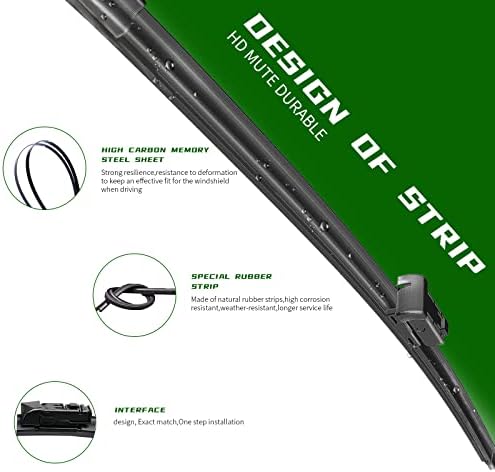 3 Factory Wiper Blade Replacement for Mazda CX-5 CX-9 02/2017-2021 2022 2023 Original Equipment Windshield Window Wiper Blades Set - 24"/18"/14"(Set of 3)