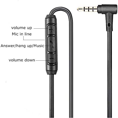 Replacement Audio Extension Cable, Cord Wire only for Bose QuietComfort QC15 Headphones with in line Mic (Black)