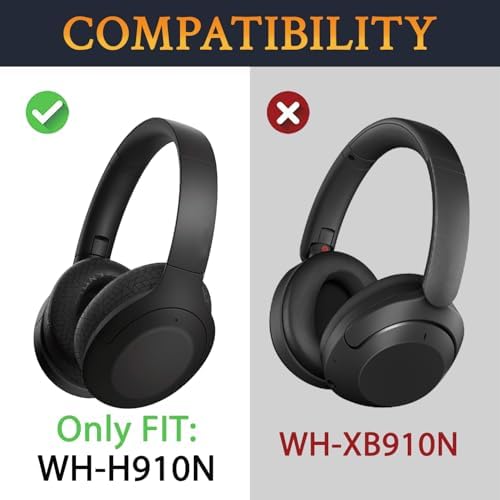 SOULWIT Cooling Gel Replacement Earpads for Sony WH-H910N H910 h.Ear on 3 Wireless Noise-Canceling Headphones, Ear Pads Cushions with Noise Isolation Foam - Black