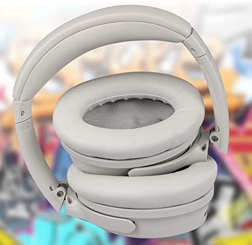 SOULWIT Earpads Replacement for Bose QuietComfort 45 (QC45)/QuietComfort SE (QC SE)/New Quiet Comfort Wireless Over-Ear Headphones, Ear Pads Cushions with Softer Protein Leather - White Smoke