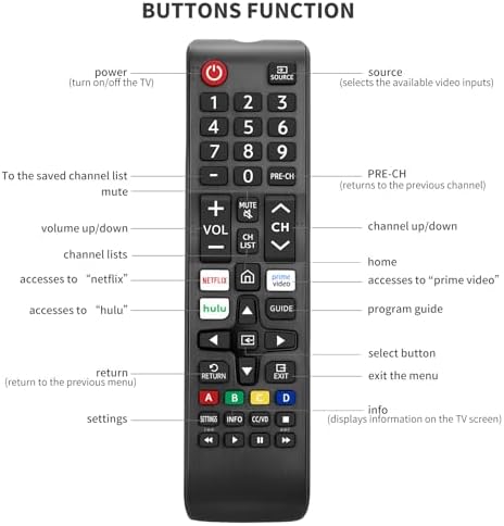 for Samsung-Smart -TV-Remote-Control-Replacement,Universal for All Samsung Frame Curved QLED TVs
