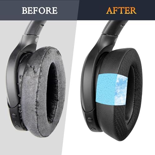 SOULWIT Cooling Gel Replacement Earpads for Sony WH-H910N H910 h.Ear on 3 Wireless Noise-Canceling Headphones, Ear Pads Cushions with Noise Isolation Foam - Black