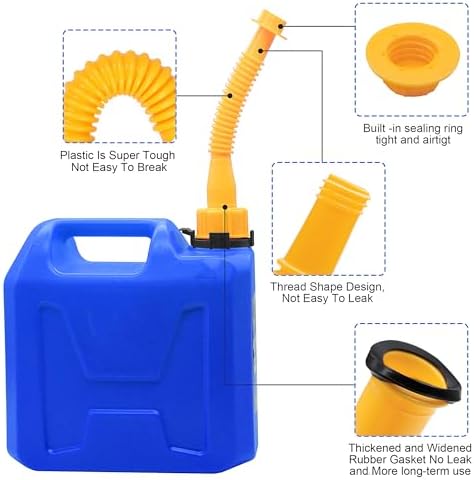 Can Spout Replacement Kit,Can Nozzle Replacement Kit for 1/2/5/10 Gal,Can Spouts for Old Style Tanks Easy to Install,with Screw Collar Caps, Spout Cover, Base Cap, Drill Bit(19)