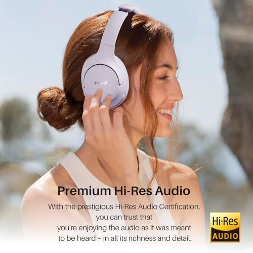 TOZO HT2 Hybrid Active Noise Cancelling Headphones, Wireless Over Ear Bluetooth Headphones, + HT2 Replacement Ear Pads