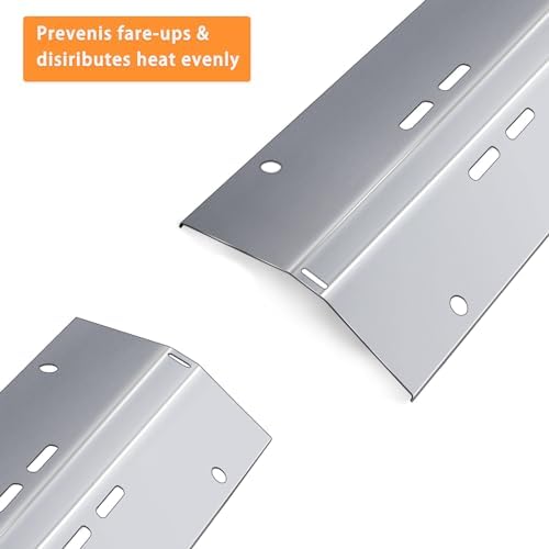 Heat Plate Shield Replacement for Cuisinart CGG-200 CGG-220 CGG-240 Gas Grill Models, Stainless Steel Heavy Duty BBQ Parts Flame Tamer Accessories, 16 3/4" x 7 3/8"