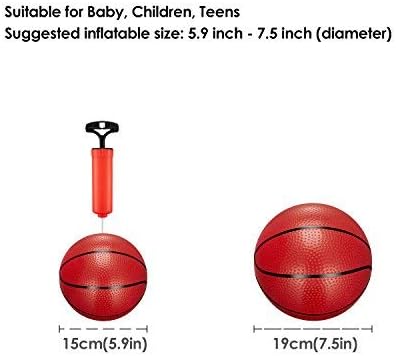 Mini Basketballs, 3 Pack 6" Inch Small Basketball Set with Pump Over The Door Mini Hoop Basketball Replacements Toy Basketball for Toddlers, Kids, Teenagers, for Pool, Indoors, Outdoors