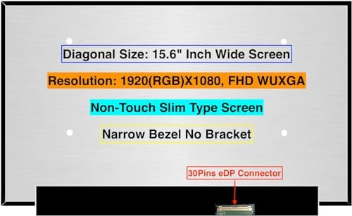 EM EMAJOR TECH New Screen Replacement for HP 15-DY2795WM 6M0Z7UA 15.6 FHD Full-HD Non-Touch 1920 x 1080 Slim LCD Screen Display with with Set Tape and Tools