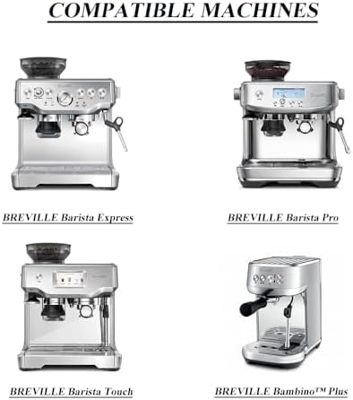 Pressurized filter basket compatible with Breville sage BES870/875/880/878/890/810 Barista Infuser bambino plus BES 500 Two Cup Dual Wall Filter, 54mm coffee machine replacement accessories