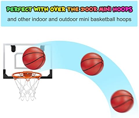 Mini Basketballs, 3 Pack 6" Inch Small Basketball Set with Pump Over The Door Mini Hoop Basketball Replacements Toy Basketball for Toddlers, Kids, Teenagers, for Pool, Indoors, Outdoors