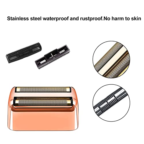 2 Pack Shaver Replacement Foil and Cutters Compatible with BaBylissPRO Double FXFS2 Metal Shaver foil Replacement,Rose Gold
