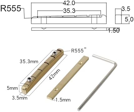 Guitar Nut Electric Guitar Brass Nut 42mm Height Adjustable Brass Guitar Nut 6 String Electric guitar Replacement Parts