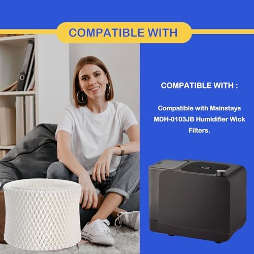 MDH-0103JB Humidifier Wicking Filter Replacement Compatible With Mainstays MDH-0103JB, Made With Wood Pulp, Paper Filter, 3 Pack