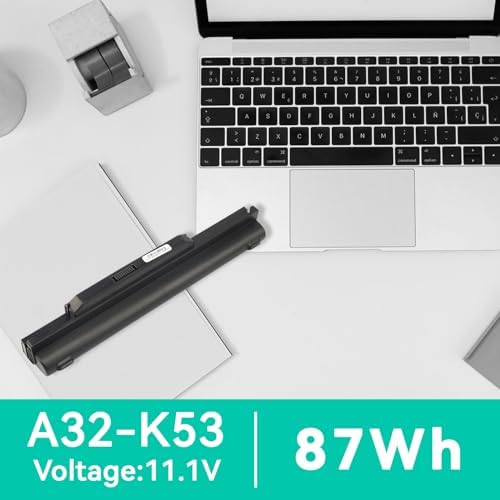 Fancy Buying 87Wh/7800mAh Laptop Battery Replacement for Asus K53 K53E X54C X53S X53 K53S X53E A32-K53 A41-K53 - High Performance 9 Cells