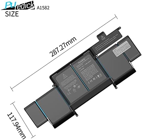 A1582 A1502 Battery, Replacement Battery A1502 for MacBook Pro 13 inch Retina [ Early 2015, Mid 2014, Late 2013 ] A1493 - High-Performance and Longevity [11.36V 74.9Wh 18Months Warranty]