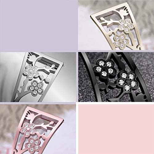 Stainless Steel Bracelet Compatible with Fitbit Sense 2/Sense/Versa 4/Versa 3, Women Bling Replacement Bands Dressy Luxurious Wristbands for Ladies