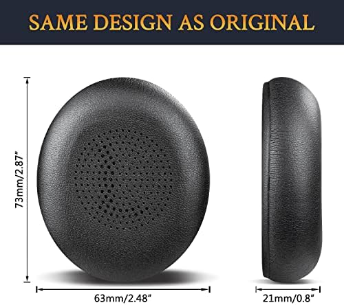 SOULWIT Earpads Replacement for Jabra Evolve2 65 (Evolve 2 65MS 65UC MS UC)/Evolve2 40 (40UC 40MS USB)/Elite 45h On-Ear Wireless Headset, Ear Pads Cushions with Softer Protein Leather - Black