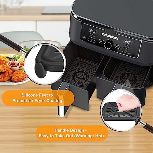 Air Fryer Grill Pan for Ninja AD350CO DZ401 Foodi 10 Quart 6 in 1 DualZone XL 2 Baskets Air Fryer, Replacement Air Fryer Crisper Plate Grill Plate Tray Accessories, Dishwasher Safe