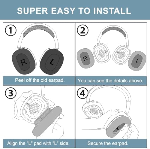 SOPROM Ear Pads Replacement for Airpods Max Over-Ear Headphones, Earpads Cushions with Durable Mesh Fabric, Softer Foam - Green