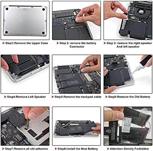 A1582 A1502 Battery, Replacement Battery A1502 for MacBook Pro 13 inch Retina [ Early 2015, Mid 2014, Late 2013 ] A1493 - High-Performance and Longevity [11.36V 74.9Wh 18Months Warranty]