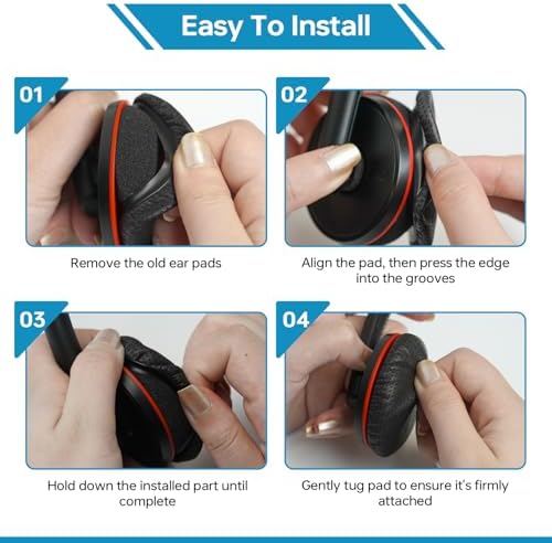 Ear Pads for Poly Headset, Replacement Ear Cushion Cover for Plantronics Blackwire 3320 3325 C310 C320 C3210 C3220 C3225, Cushions Ear Pads Cover for Jabra PRO 920 930 935 9450 9460 (2 PCs)